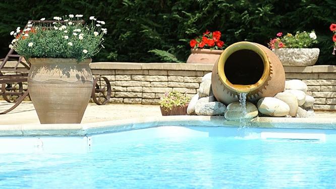 FONTAINE D'EAU COPAL POUR PISCINES ET CASCADE DE BASSIN DE JARDIN