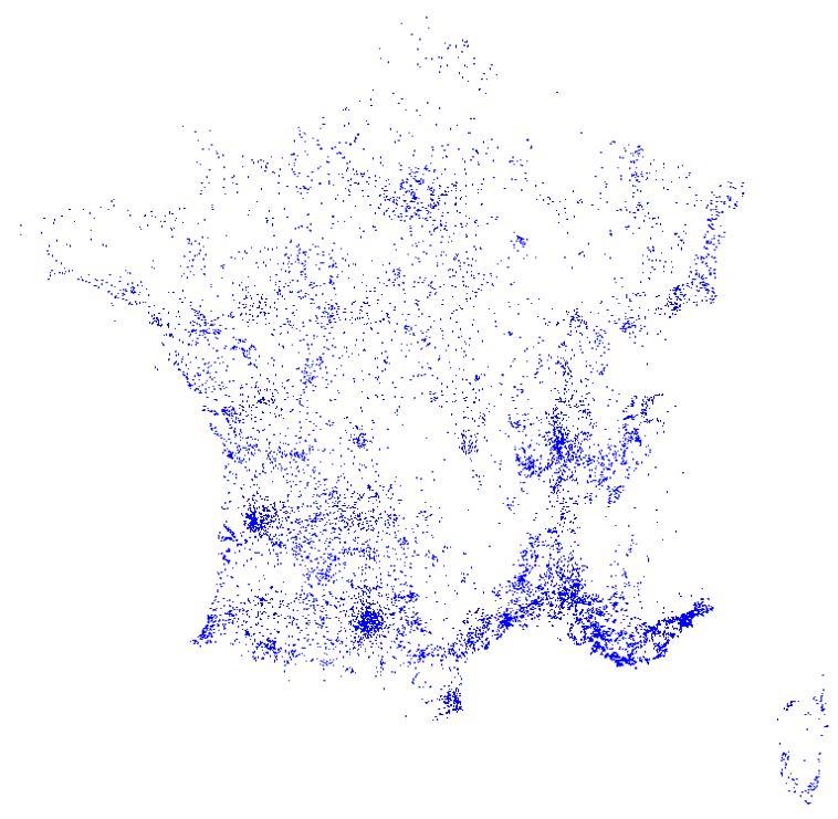 Carte des piscines enterrées en France